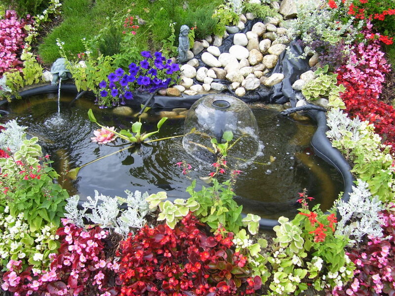 Garden Pond with Fountain — Green, Serene, Summer