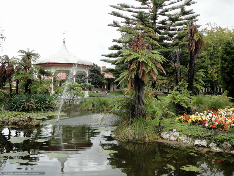 Garden pond with gazebo