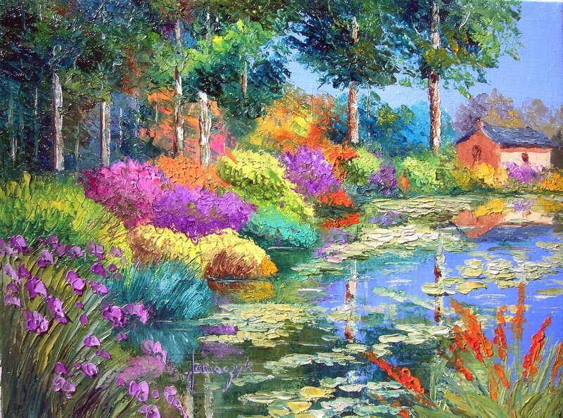 Garden Pond with Lilies