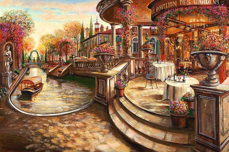 Garden Restaurant Scene