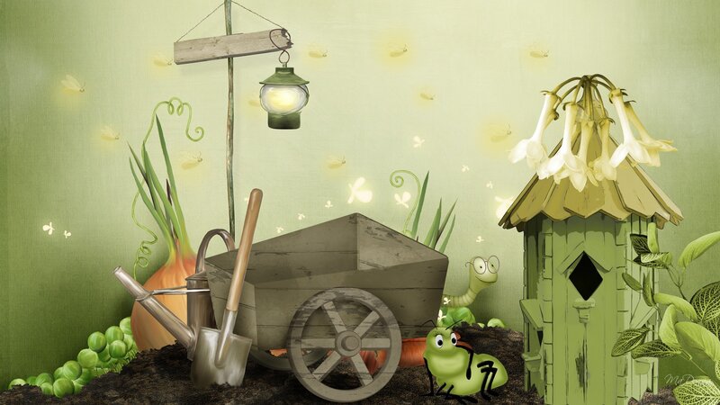 Garden Scene with Insects
