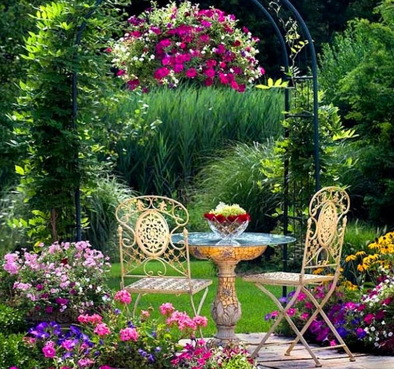 Garden Seating Area — Green, Serene, Afternoon