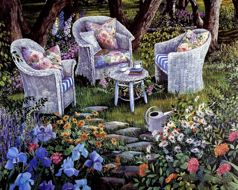 Garden seating area