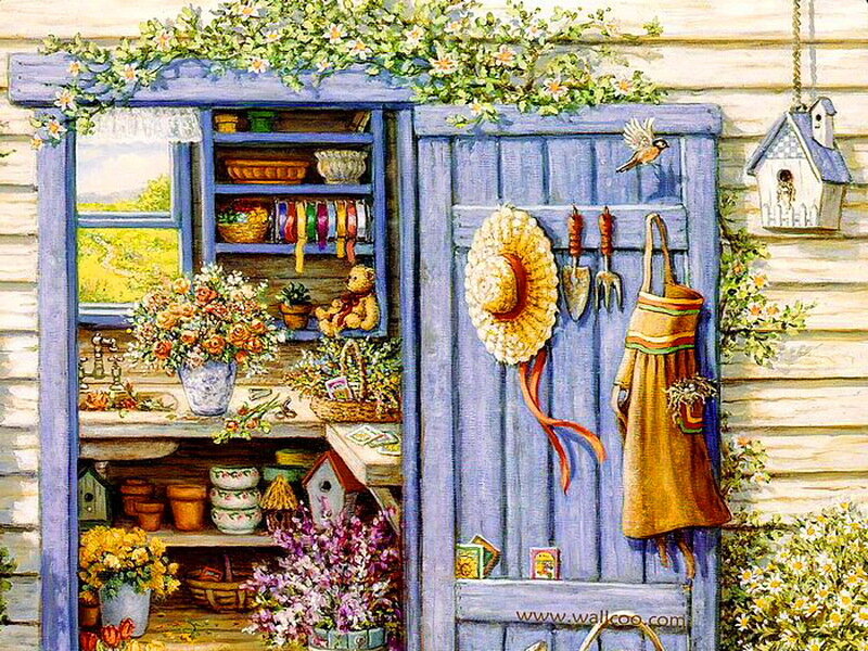 Garden Shed Interior — Blue
