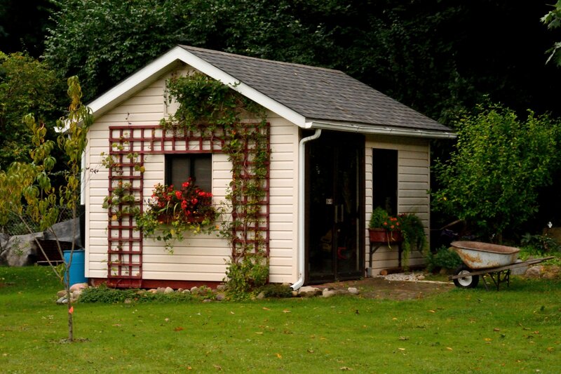 Garden Shed with Vines