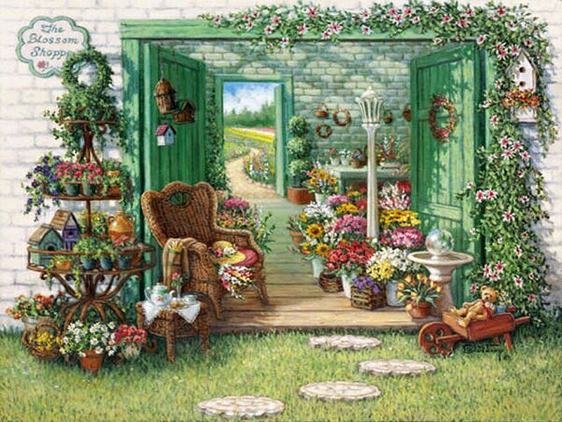 Garden Shop Entrance — Green