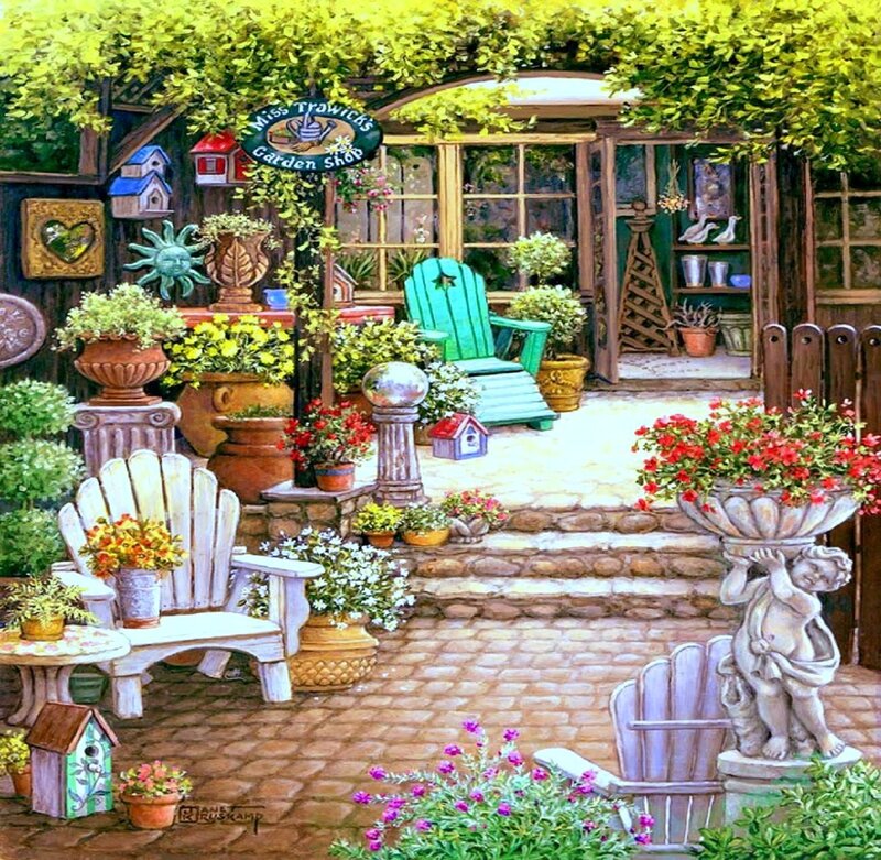 Garden Shop Exterior — Green