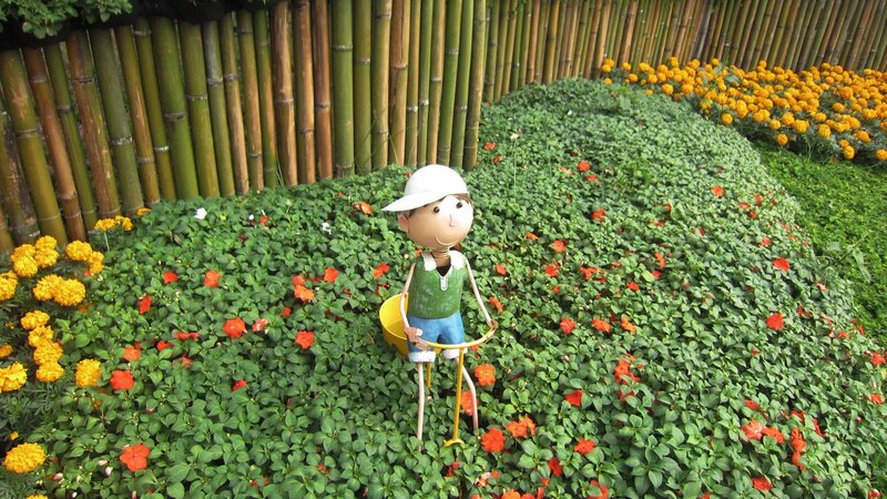 Garden Statue of Boy