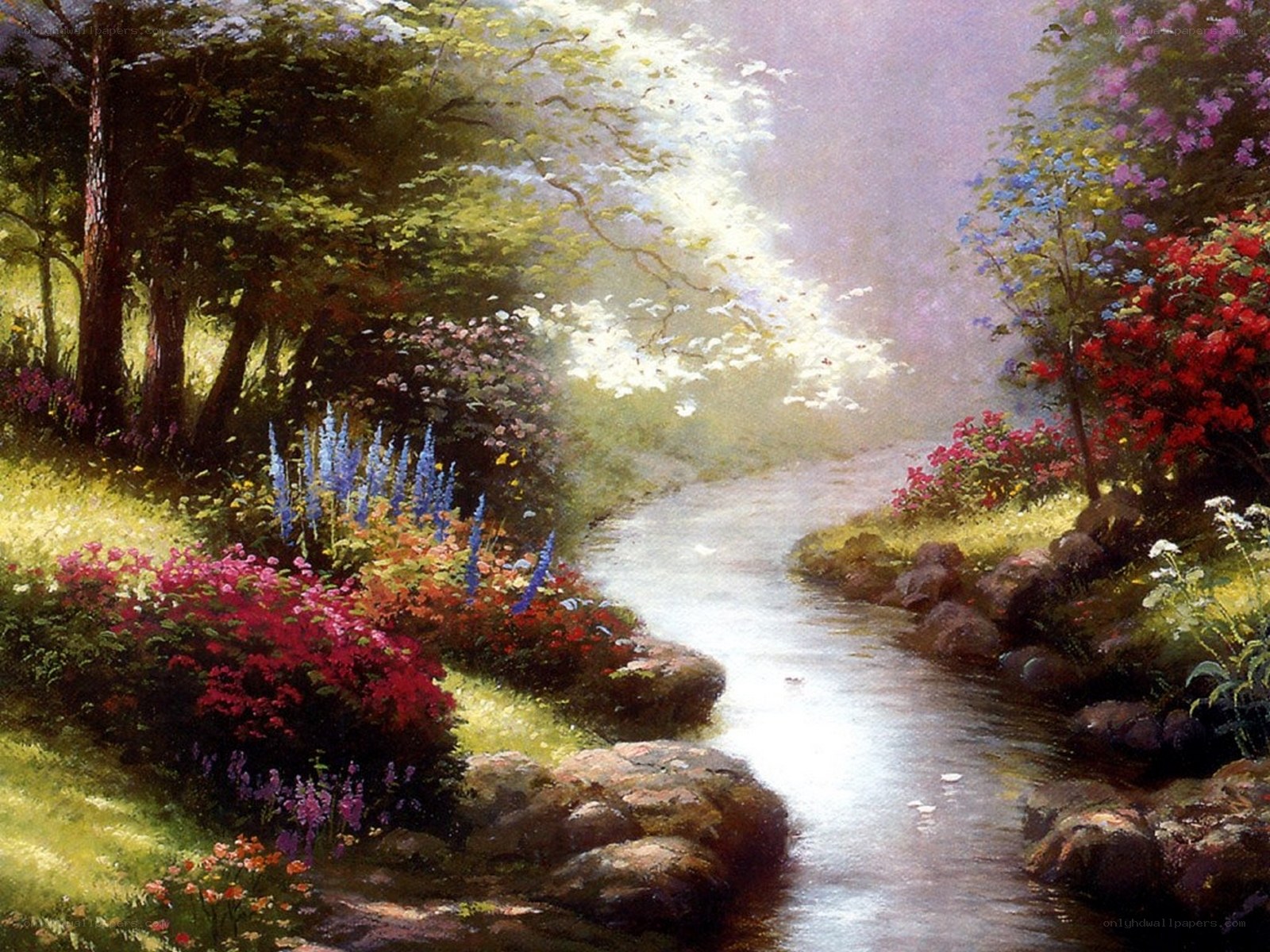 Garden stream landscape