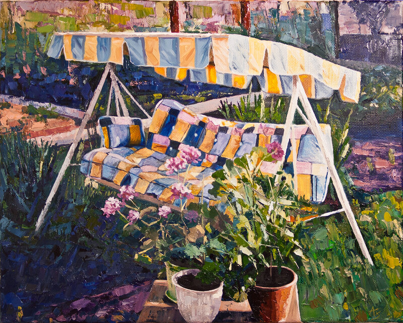 Garden Swing with Pillows