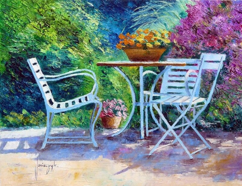 Garden Table and Chairs — Green