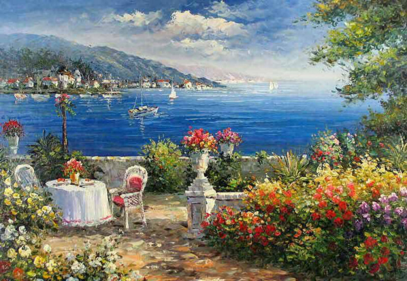 Garden Table by the Sea — Blue