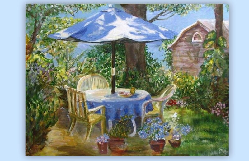 Garden Table under Umbrella