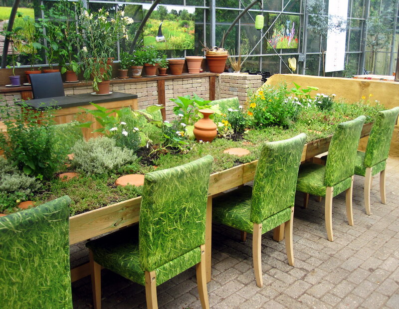 Garden Table with Plants