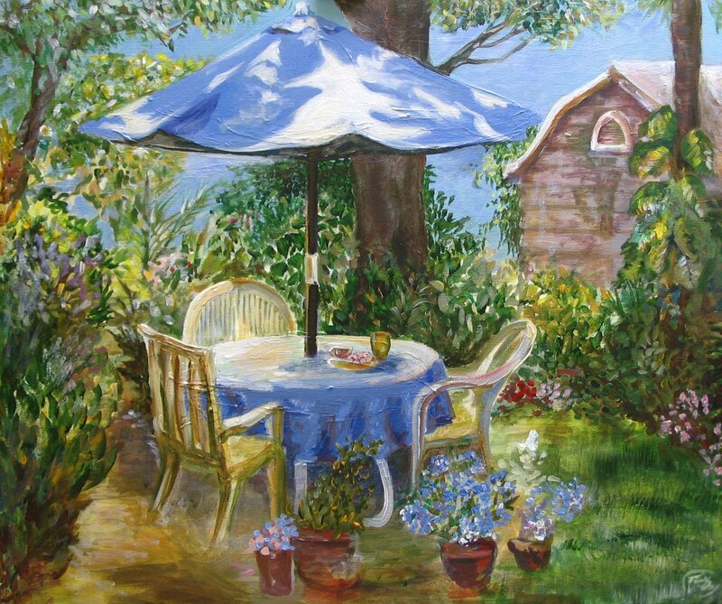 Garden Table with Umbrella