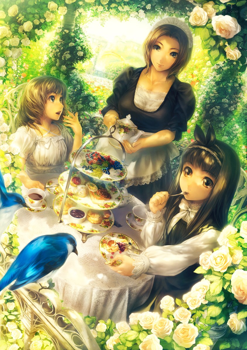 Garden tea party with girls