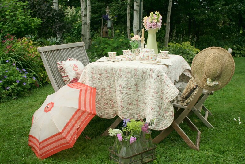 Garden Tea Table Setting