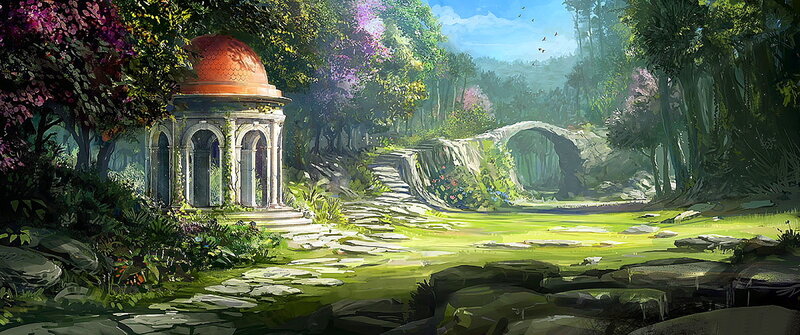 Garden Temple and Bridge