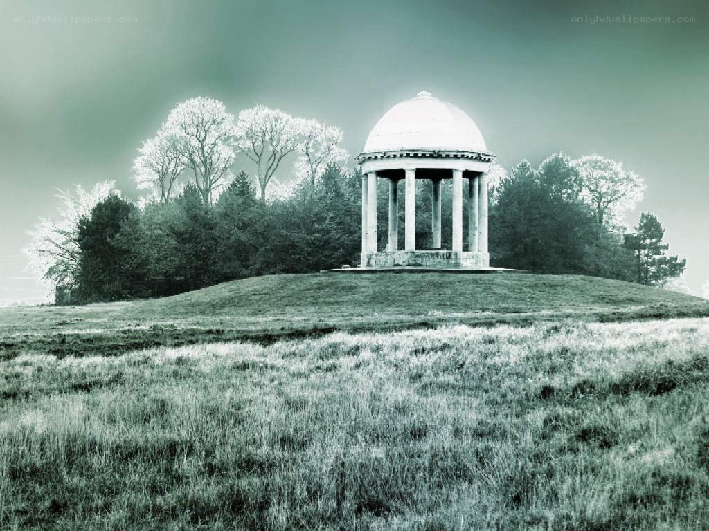 Garden temple on a hill