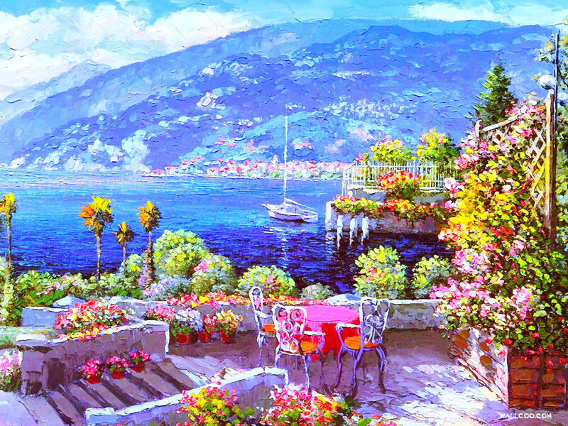 Garden Terrace Overlooking Lake