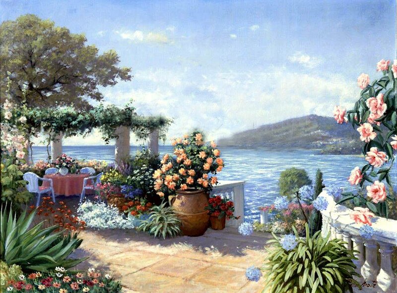 Garden Terrace Overlooking Sea
