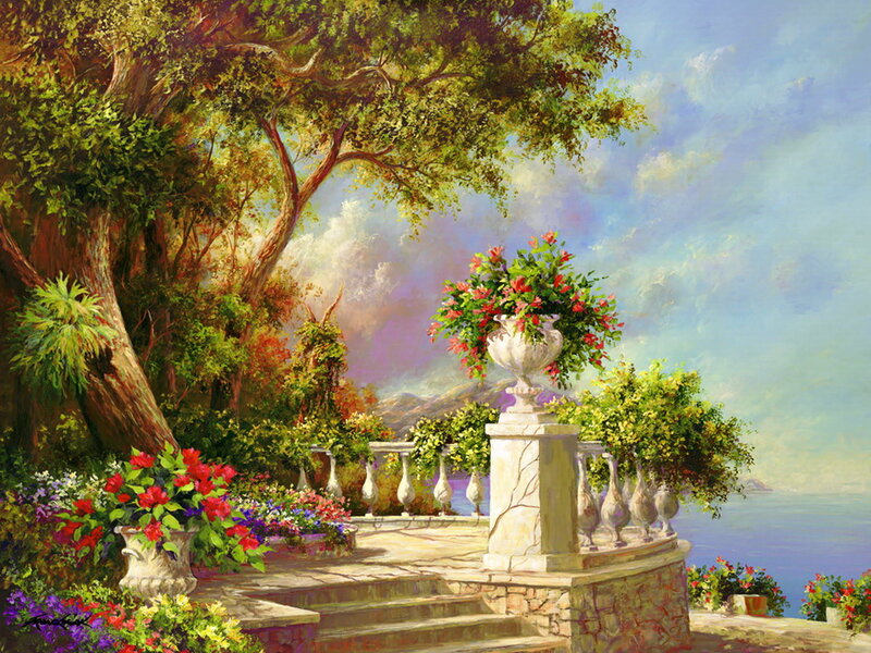 Garden Terrace with Sea View — Green