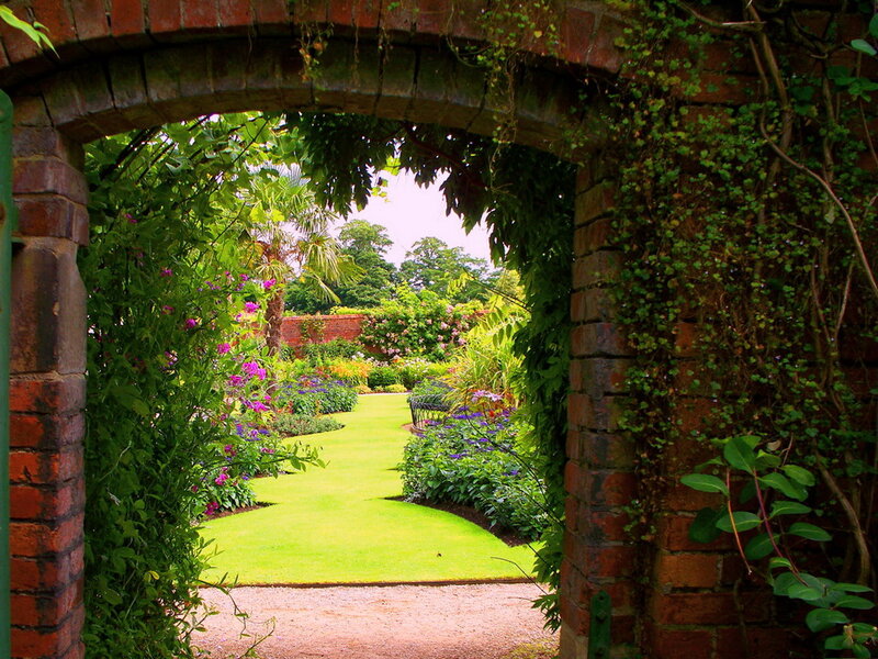 Garden Through Brick Arch