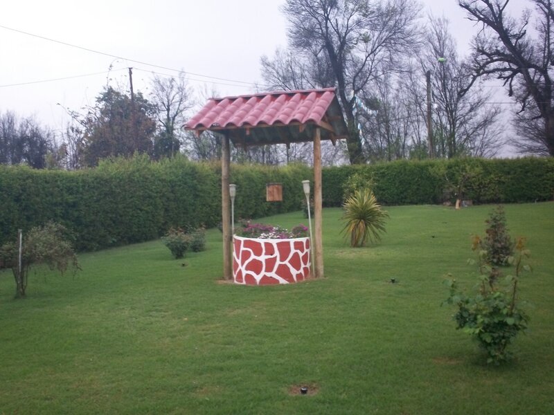 Garden Well with Red Roof