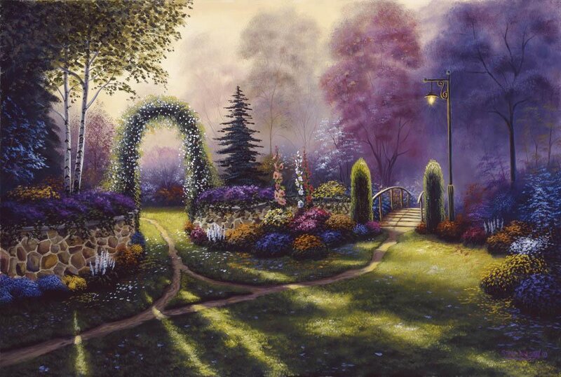 Garden with Arched Trellis