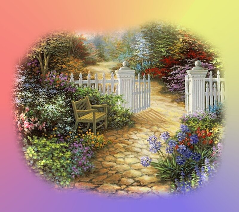 Garden with Bench — Green, Serene, Afternoon