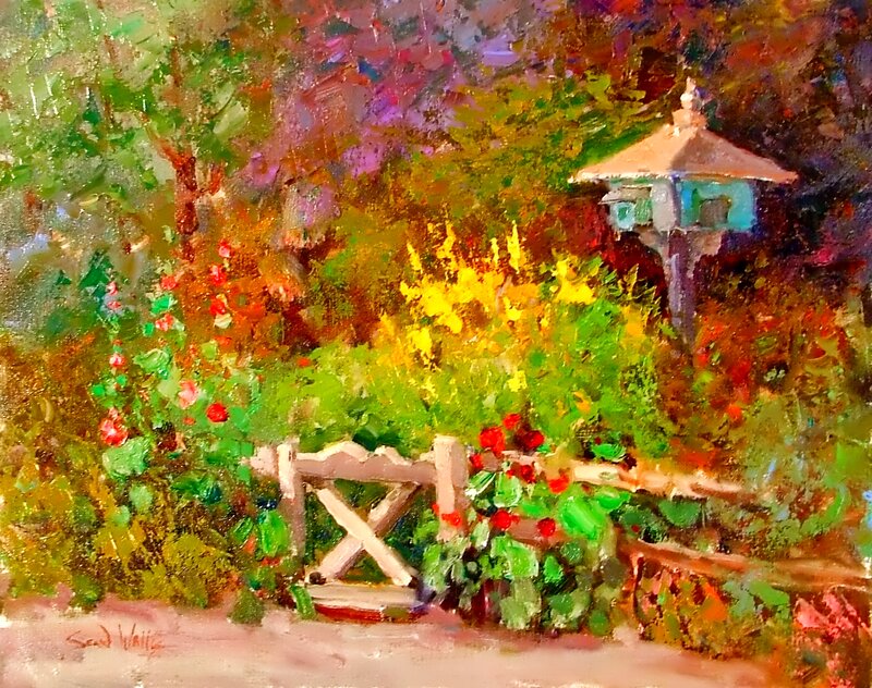 Garden with Birdhouse