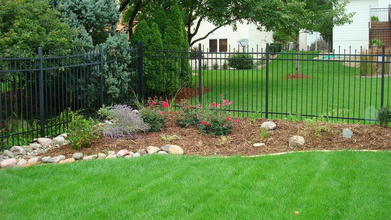 Garden with Black Fence
