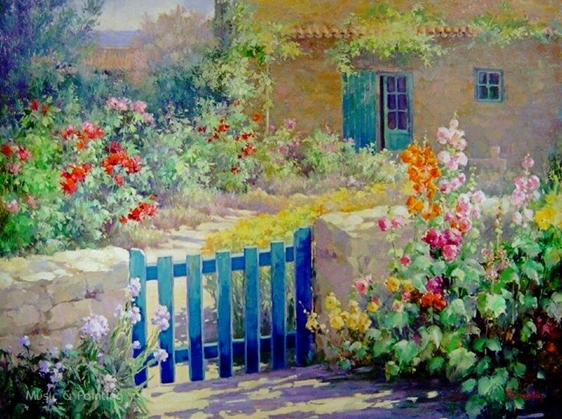 Garden with Blue Gate
