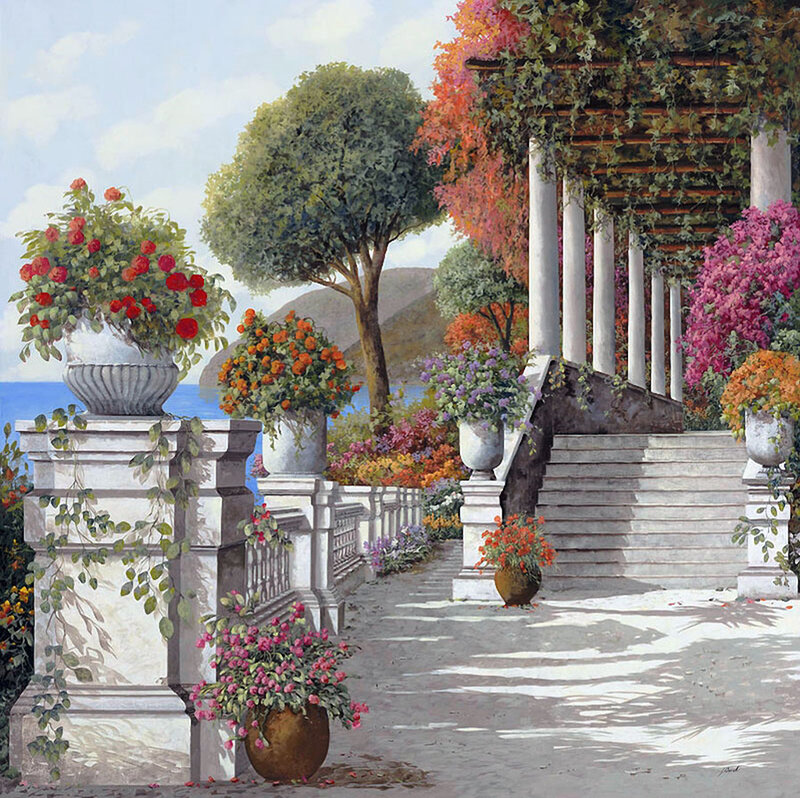 Garden with Columns — White, Serene