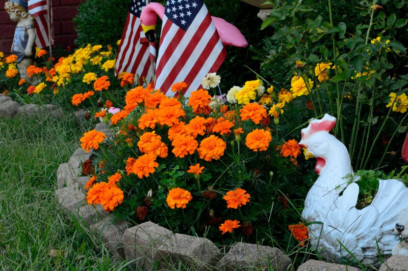 Garden with Flowers and Statues