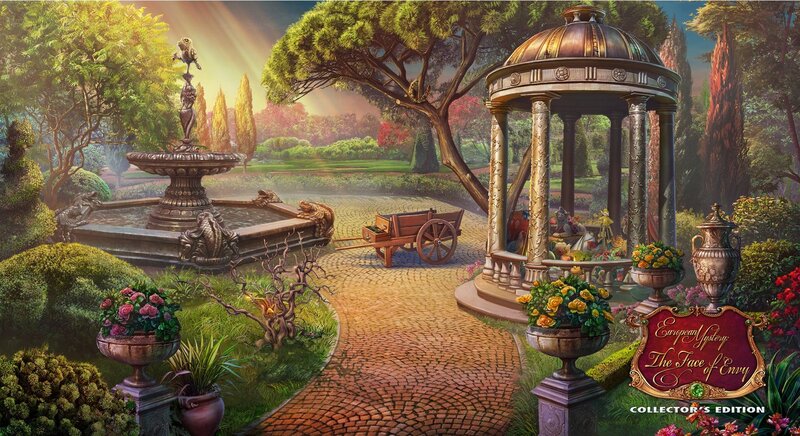 Garden with Fountain and Gazebo — Green