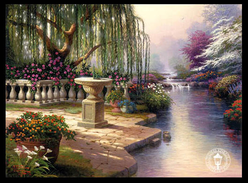 Garden with Fountain — Green