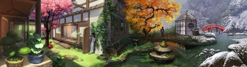 Garden with Four Seasons