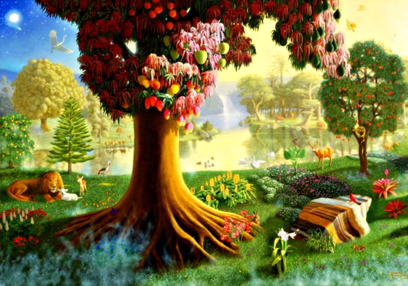 Garden with Fruit Tree