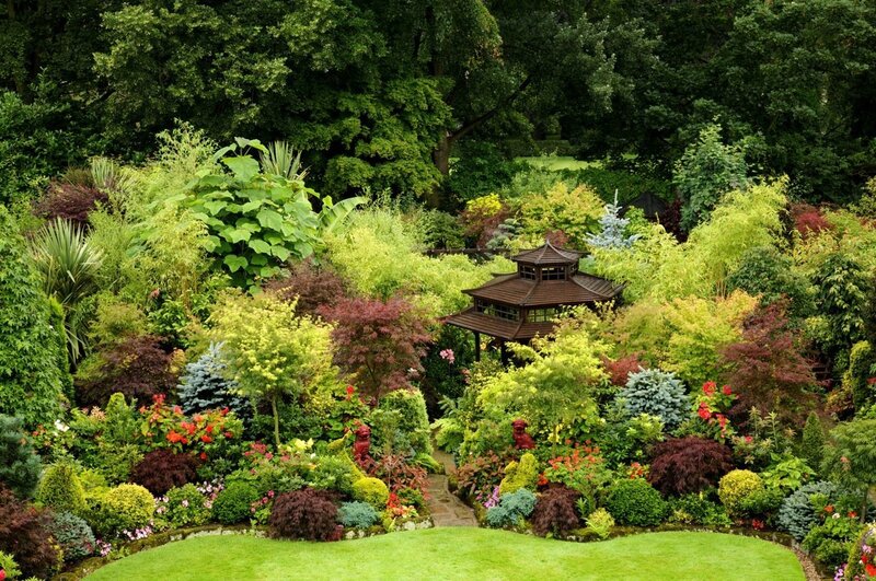 Garden with Gazebo — Green, Serene, Afternoon