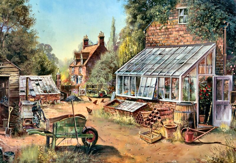 Garden with Greenhouse — Green