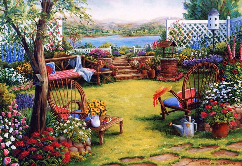Garden with Lake View
