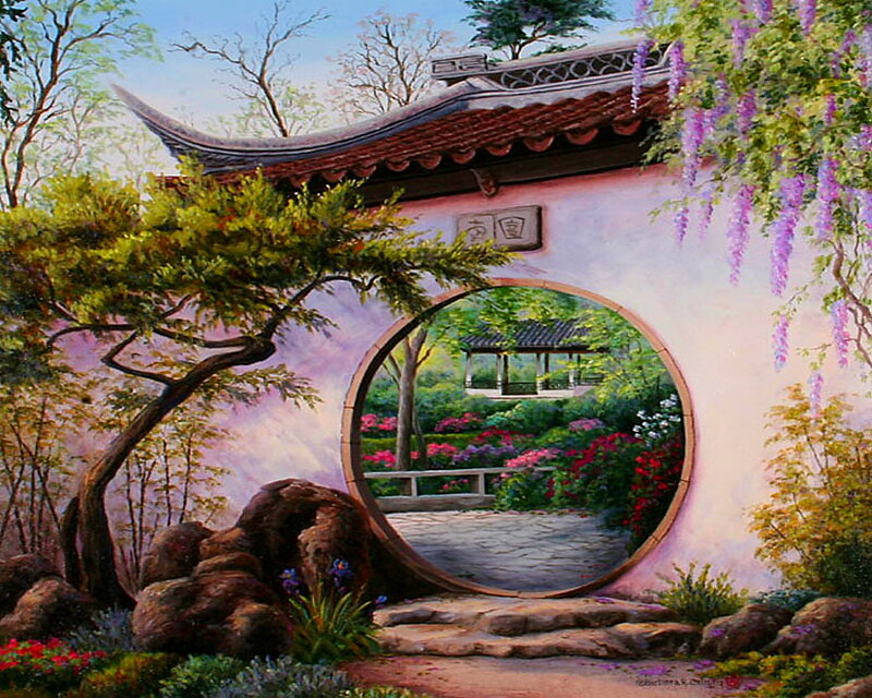 Garden with Moon Gate