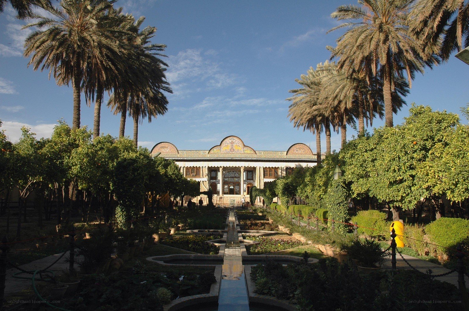 garden with palace in background