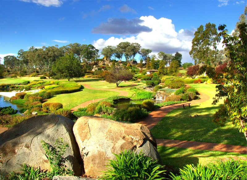 Garden with Pond and Path