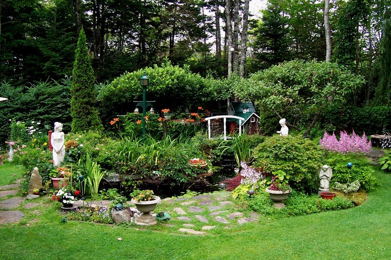 Garden with Pond and Statues