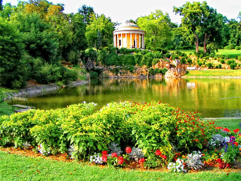 Garden with Pond and Temple
