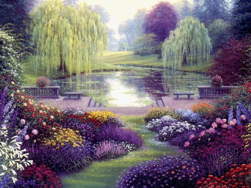 Garden with Pond