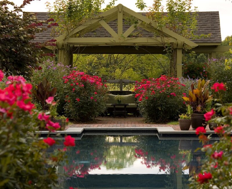 Garden with Pool and Gazebo