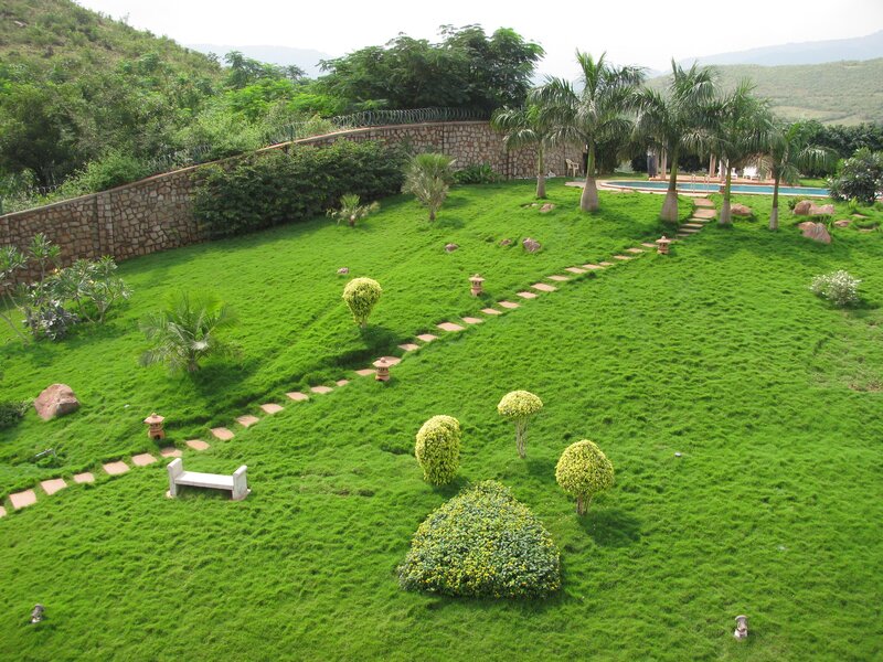 Garden with Pool and Lawn